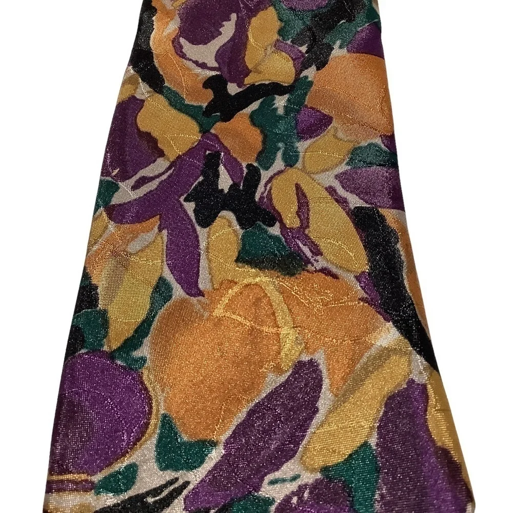 BOSTON TRADERS Abstract Floral Silk‎ Blend Neck Tie Lot OS